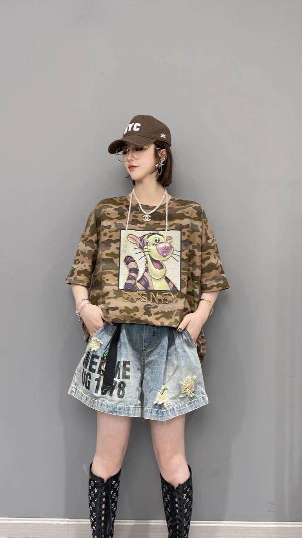 夏季重工T恤，女装T恤，柚格