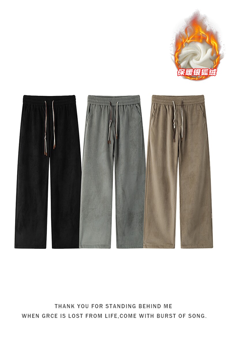 2025冬季新款面层：聚酯纤维K1131J加绒-P60,男装休闲裤,电商A001