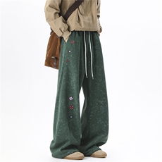 深度库存5w+刺绣弯刀卫裤染裤子常规P45加绒P50控7888，男装休闲裤，电商D205