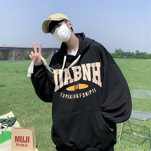卫衣男春秋ins潮牌高街痞帅印花外套韩版潮宽松百搭连帽WY802-P36图片