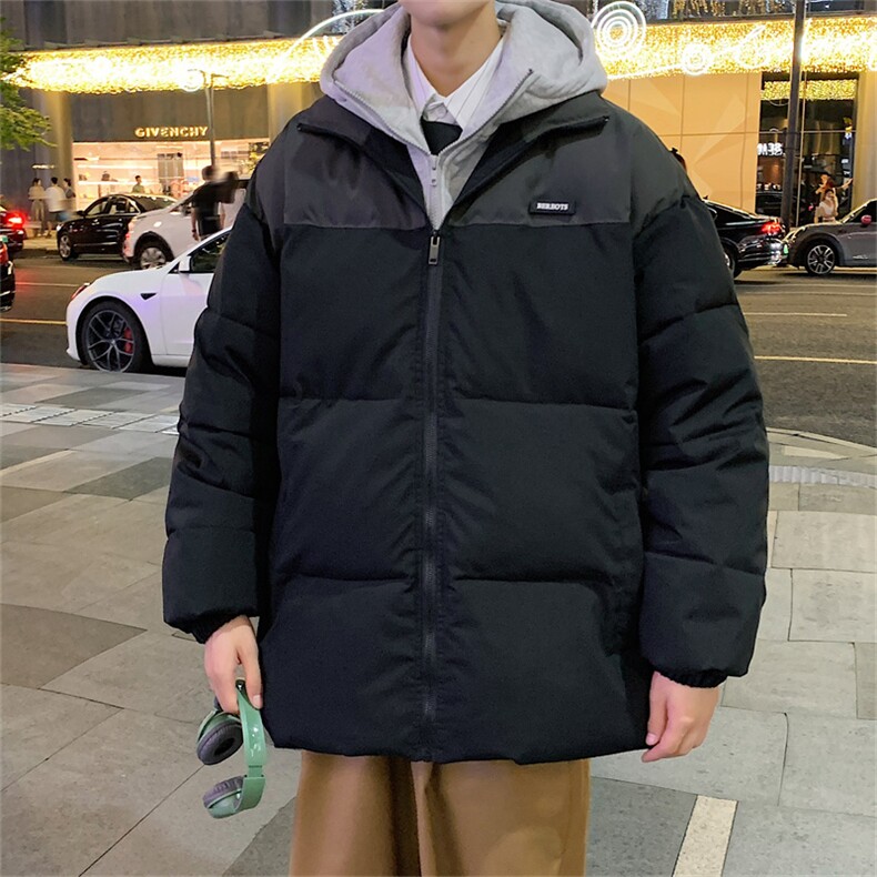 假两件棉衣男士加厚棉袄面包百搭冬季情侣日系帅气大码棉服外套,男装棉衣,星座310B-1