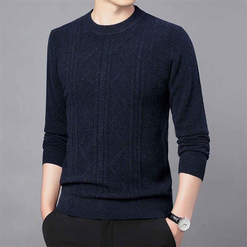 CM61102钱塘2020-2中年男士冬季厚款时尚休闲简约羊毛衫P147,男装针织衫/毛衣,钱塘207-2