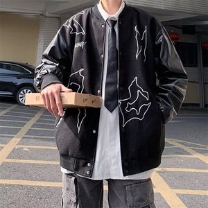 棒球服外套男美式烫钻刺绣高级感痞帅宽松休闲飞行员夹克 JK121图片