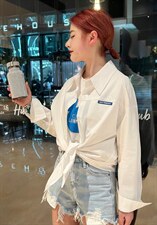 OUGNI春装新款ins风衬衫，女装衬衫，OGENI 欧葛妮