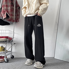 春秋美式运动裤卫裤男宽松直筒休闲裤束脚裤D321-BK30P40，男装休闲裤，电商D321