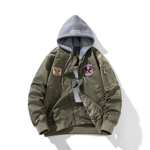 现货 三色秋冬季潮牌夹克棉衣棒球服 欧美街头飞行员外套情侣装图片