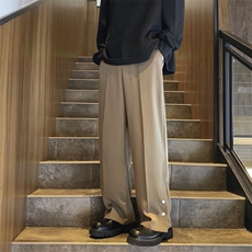 秋季新款高街潮牌阔腿长裤日系复古慵懒风直筒休闲裤男K7302-P39，男装休闲裤，星座512-3