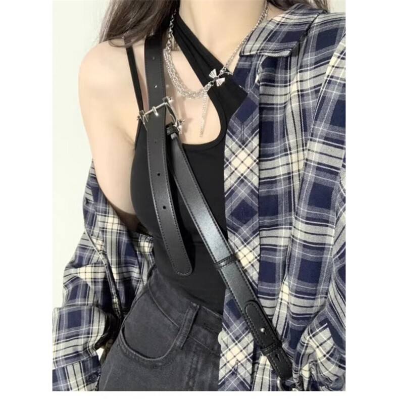 现货秋季复古格子衬衫女外套开衫设计感宽松小个子上衣LC011-P35,男装衬衫,星座1008
