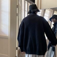 男毛衣开衫宽松针织衫外套慵懒风线衣ks2200-P55加绒75，男装针织衫/毛衣，星座1212