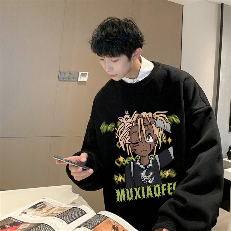 抖音供货、复合重磅360克现货圆领卫衣宽松D223A-YL2345-特P28,男装卫衣,电商019-1