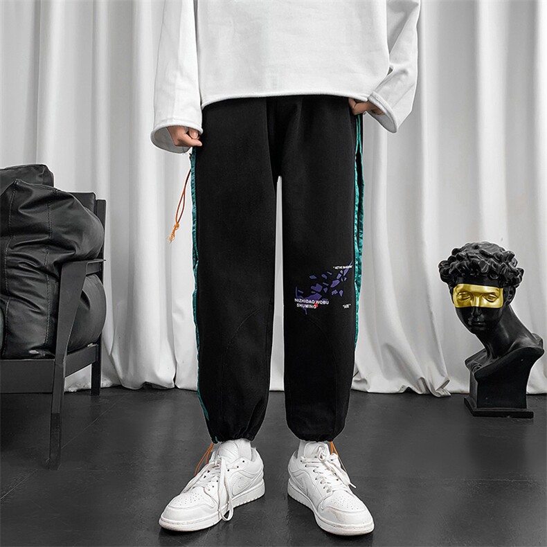 K182P30短句风春夏装百搭潮流彩虹束脚裤哈伦裤九分裤学生潮，男装休闲裤，电商A026-1