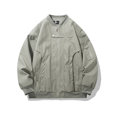 EQ320平铺图PU皮衣夹克秋季棒球服外套男2025新款秋装机车服，男装夹克，电商C306