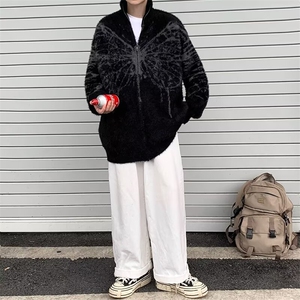 港风秋款男开衫毛衣蝴蝶扎染貂绒针织衫宽松休闲外套-M24001-p66图片