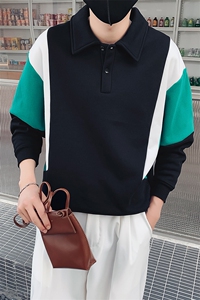 白色2023春装社会小伙修身圆领卫衣男潮WY07-P78 控价108图片