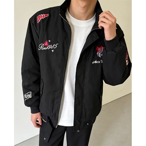 飞行夹克男女复古美式刺绣翻领棒球服春秋宽松百搭外套 J3417图片