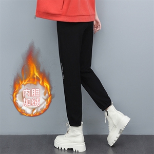 长期现货，运动裤女加绒新款宽松休闲裤2024新款纯色显瘦长裤图片
