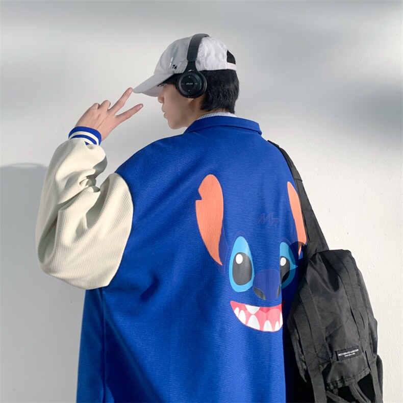 特P50限88华夫格撞色外套男发泡棒球服夹克男宽松上衣港风FJK218,男装夹克,电商B370