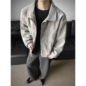 街头美式潮牌解构拼接翻领夹克情侣宽松百搭外套W372TP78控138，男装夹克，电商A170