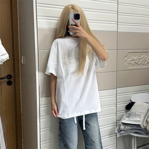 万针全刺绣工艺抖音得物高品质260克重磅纯棉双纱美式高街短袖T恤图片
