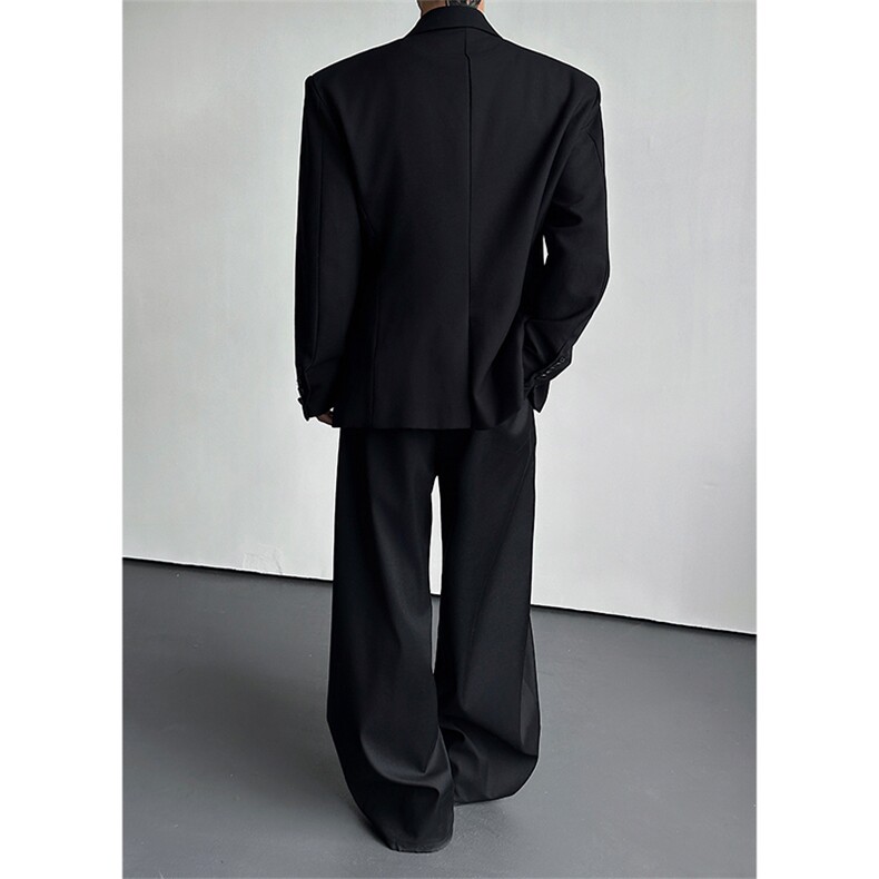 翘肩西装外套男高级感轻奢金属胸针收腰挺括西服XZ23P155,男装西服套装,星座512-1（原513-3）