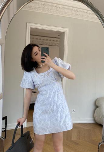 夹珍珠牵条提花连衣裙,女装连衣裙,ceelphy