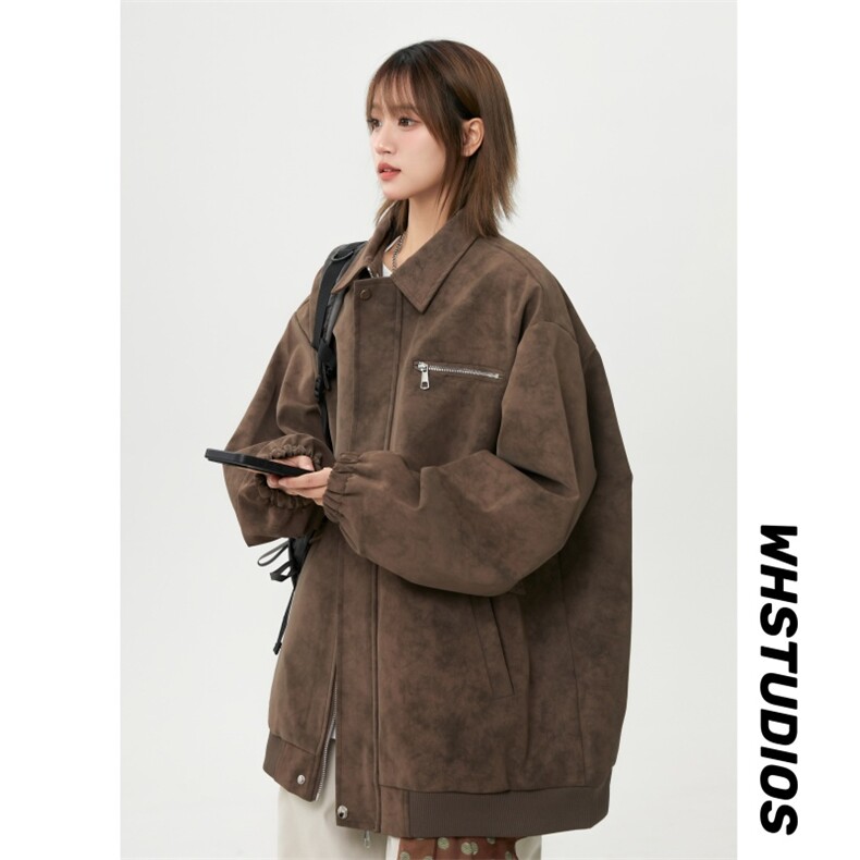 PY2618/P85春装新款现货皮衣男宽松大码潮雾面皮夹克外套，男装夹克，电商A141