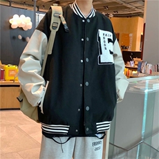 A棒球服外套男潮牌ins嘻哈春秋新款高街宽松拼接夹克W2284-P58，男装夹克，星座512-2