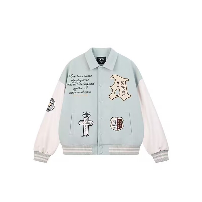 JY354-P66刺绣棒球服外套春季新款复古情侣立领夹克网图,男装夹克,星座1501-3