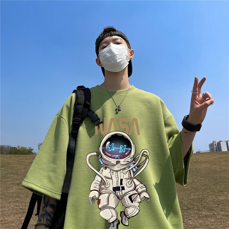 华夫格短袖直播高品质重磅220克宇航员印花HT308-P20,男装T恤,星座508（原C305）