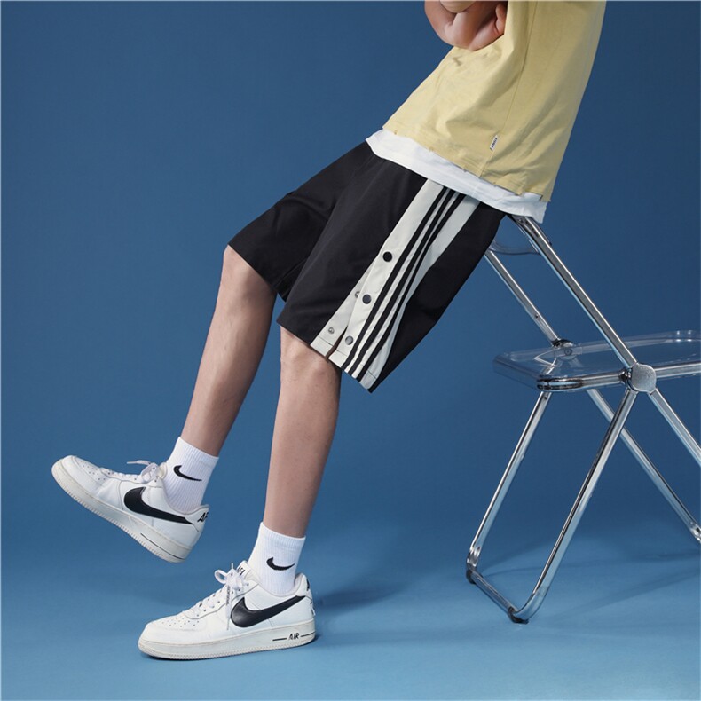 K3036/P20夏季新款休闲裤男生潮排扣直筒短裤宽松大码五分裤中裤图片