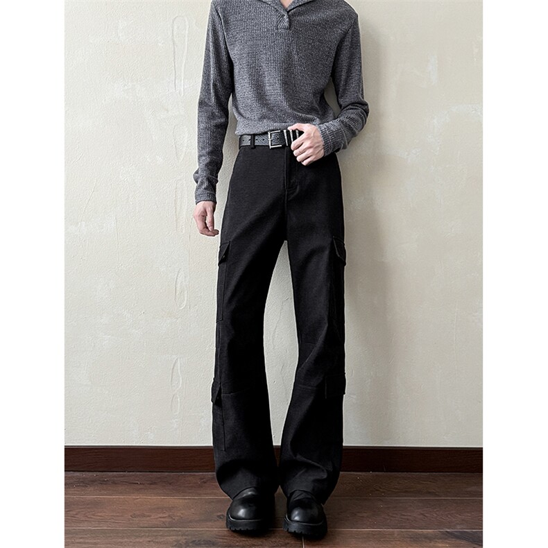 秋季新款长裤美式多口袋工装裤男修身微喇休闲5Q4067-TP4588，男装休闲裤，电商A102