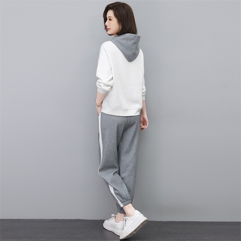 时尚字母刺绣休闲两件套女宽松显瘦运动服套装,女装套装/套裙,依恋蒂丝