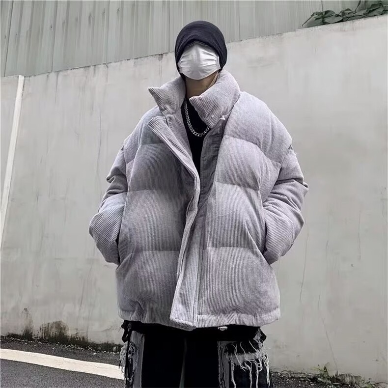 网络图现货！灯芯绒立领棉服外套高级设计感小众韩版棉服RY63-P95,男装棉衣,星座1005-6