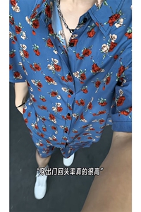 短袖衬衫男+短裤男套装男100%聚酯纤维M-5XL大码TZ78702P50控98图片