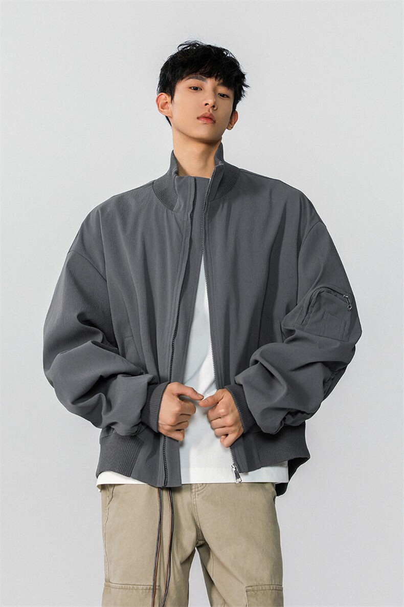 男装2026春季飞行服夹克春装大码cleanfit宽松拉链外套S381-特88,男装夹克,电商A233-1