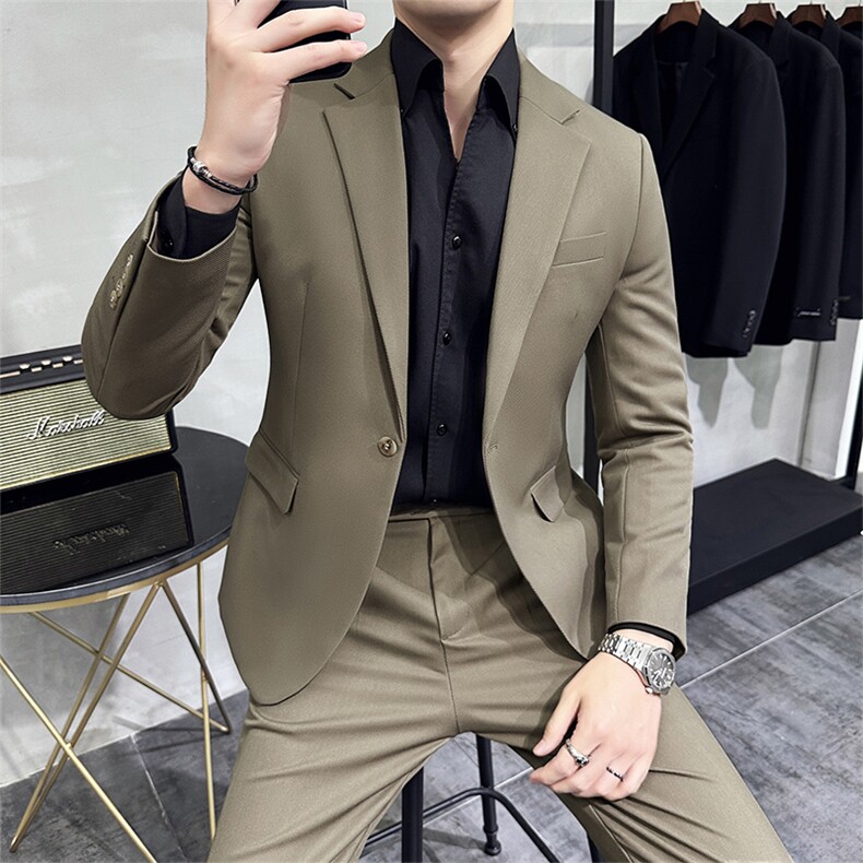 男士阔版高级感港风i韩版时尚男上衣外套A415-8933P-168-控278,男装西服,电商A355（原A415）