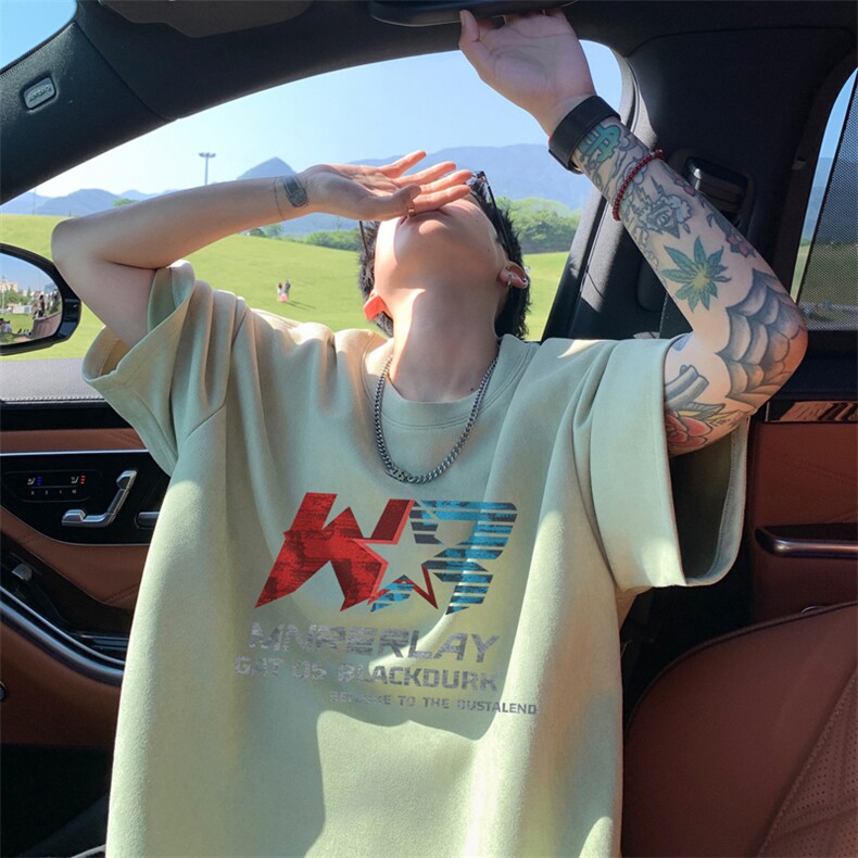 量大优供视频重磅麂皮绒短袖T恤男JPDX227-特P19,男装T恤,电商B367