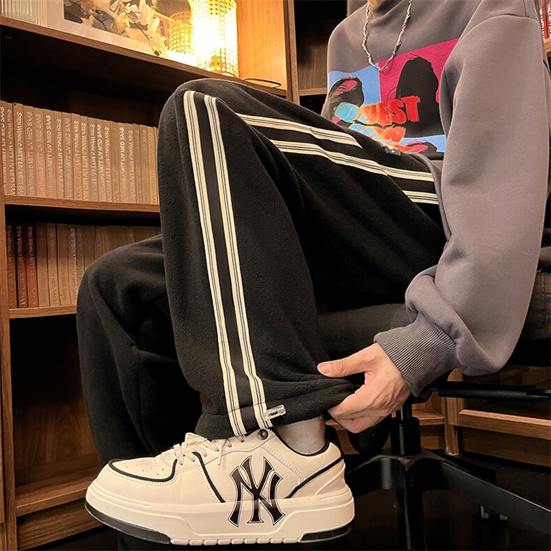 流行摇粒绒裤子秋冬休闲裤子潮牌直筒卫裤715-6-K373P45(限价69),男装休闲裤,星座715-6