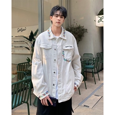 美式潮牌刺绣牛仔夹克男2024新款，男装夹克，星座716-4