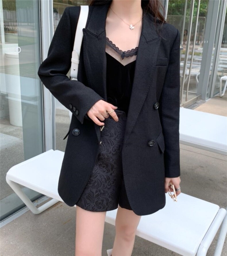 精纺羊毛西装，女装西装，蘑菇扣