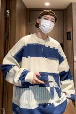 M6136/P65秋冬港风新款针织衫男学生毛衣男外套宽松大码毛线衣男，男装针织衫/毛衣，电商A141