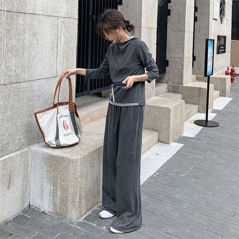 休闲时尚长裤长袖运动拼接两件套2C215-P140-K199,女装套装/套裙,2C215