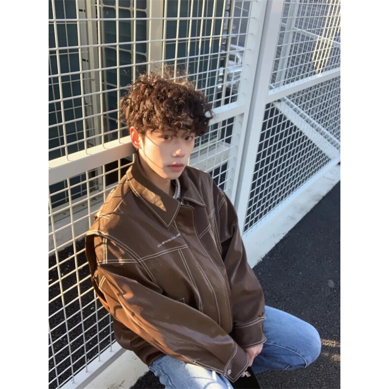 现货不缺货2025新款假两件皮衣外套1209-1-JK17-P108（网图），男装皮衣，星座1209-1