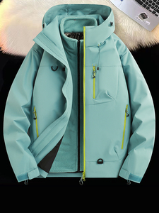 机能冲锋衣情侣外套登山服三合一加厚户外工装连帽夹克H7870-P75图片