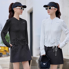 现货秒发2025夏季新款抽绳收腰显瘦冰凉透气防晒衣瑜伽服防晒服，女装防晒衣，星宇服饰