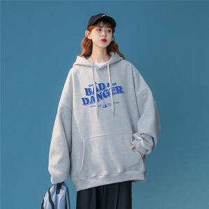 中性风22秋季港风oversize字母印花宽松连帽百搭卫衣-W252P35控58图片