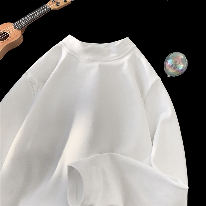 宽松版型德绒打底衫半高龄D328-DR001-17特聚酯纤维，男装T恤，电商D328