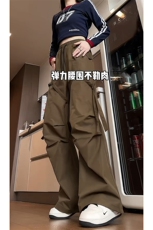 26春款解构廓形伞兵日系文艺长裤宽松街头机能休闲裤K603TP45控69，男装休闲裤，电商A102B