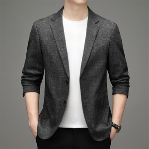 男士2023秋季新款长袖外套便服纯色青年宽松西装西服HBDH923-P165图片