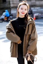 2024冬季新款胖MM200斤大码时尚气质加绒保暖舒适连帽派克服棉衣，女装棉衣/棉服，妃曼